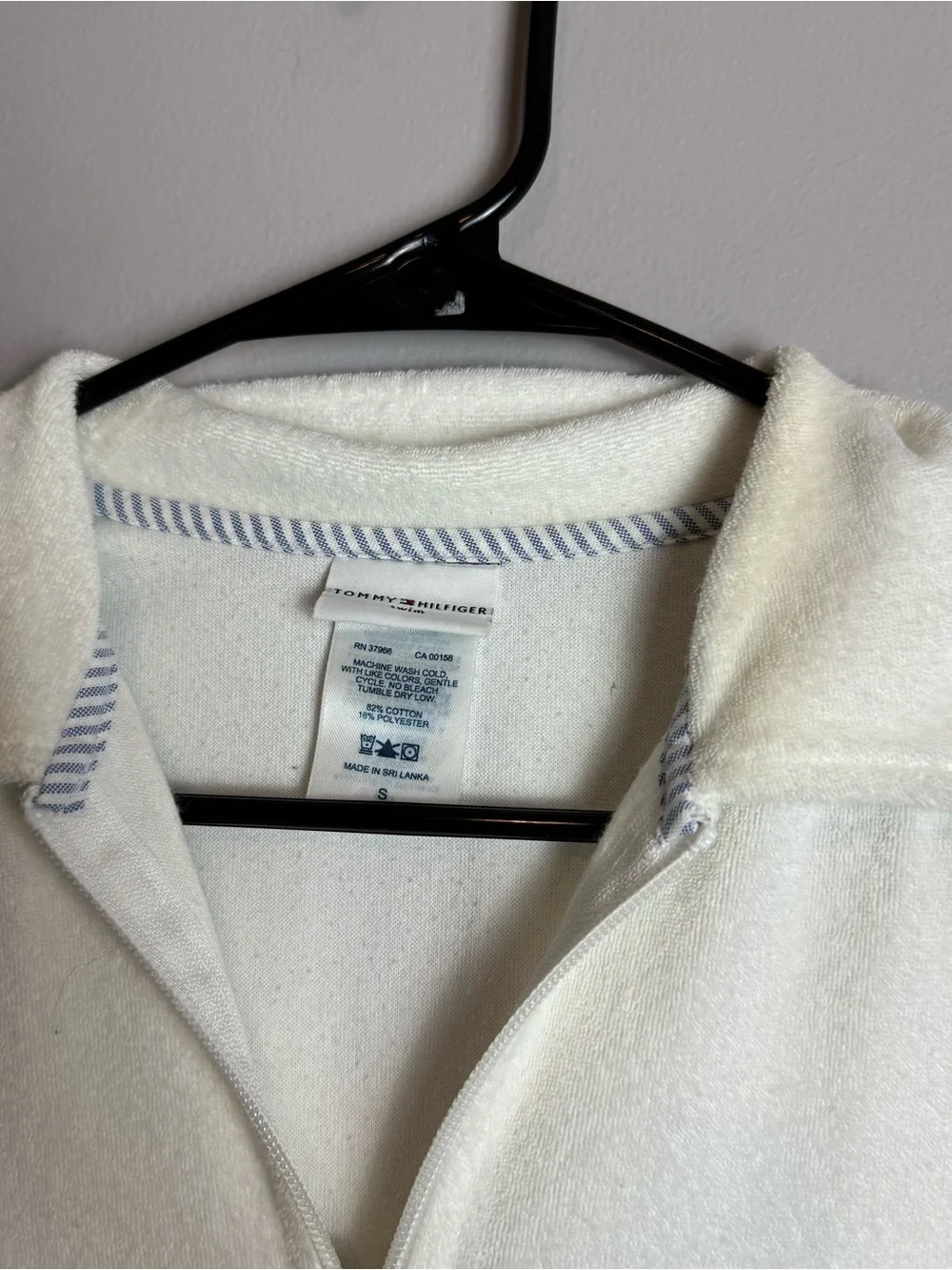 Tommy Hilfiger Terry Cloth White Swim Coverup Size Small